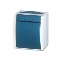 2CKA001085A1637 Переключатель 1-клавишный, IP44, для открытого монтажа, серия ocean, цвет серый/сине-зелёный