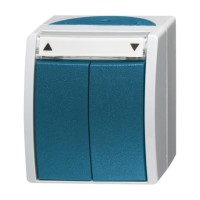 2CKA001442A0469 Выключатель жалюзи, без фиксации, для открытого монтажа, IP44, серия ocean, цвет серый/сине-зелёный