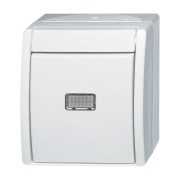 2CKA001484A0377 Кнопка 1-клавишная, 1-полюсная, с N-клеммой, IP44, для открытого монтажа, серия ocean, цвет альпийский белый