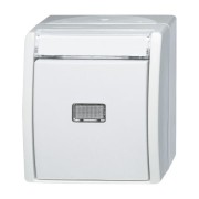 2CKA001484A0378 Кнопка 1-клавишная, нормально-открытый контакт, с 2-мя независимыми сигнальными контактами, IP44, для открытого монтажа, серия ocean цвет альпийский белый