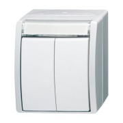 2CKA001484A0379 Кнопка 2-клавишная, нормально-открытый контакт, с 2-мя раздельными цепями, IP44, для открытого монтажа, серия ocean, цвет альпийский белый