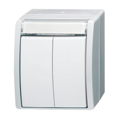 2CKA001484A0379 Кнопка 2-клавишная, нормально-открытый контакт, с 2-мя раздельными цепями, IP44, для открытого монтажа, серия ocean, цвет альпийский белый 2CKA001484A0379 Кнопка 2-клавишная, нормально-открытый контакт, с 2-мя раздельными цепями, IP44, для открытого монтажа, серия ocean, цвет альпийский белый