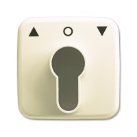 2CKA001710A1332 Плата центральная (накладка) с поворотной ручкой, с маркировкой для механизма выключателя жалюзи с зам. 2712/2713 U и 2722/2723 U, серия Busch-Duro 2000 SI, цвет слоновая кость