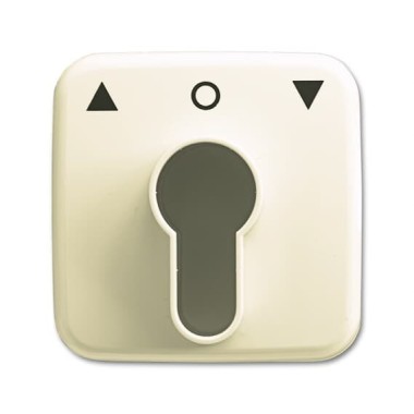 2CKA001710A1332 Плата центральная (накладка) с поворотной ручкой, с маркировкой для механизма выключателя жалюзи с зам. 2712/2713 U и 2722/2723 U, серия Busch-Duro 2000 SI, цвет слоновая кость