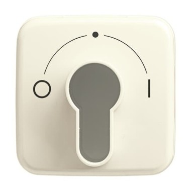 2CKA001710A1340 Плата центральная (накладка) с поворотной ручкой, с маркировкой для механизма выключателя жалюзи с зам. 2712/2713 U и 2722/2723 U, серия Busch-Duro 2000 SI, цвет слоновая кость