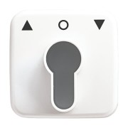 2CKA001710A1415 Плата центральная (накладка) с поворотной ручкой, с маркировкой для механизма выключателя жалюзи с зам. 2712/2713 U и 2722/2723 U, серия Reflex SI, цвет альпийский белый