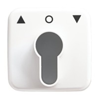 2CKA001710A1415 Плата центральная (накладка) с поворотной ручкой, с маркировкой для механизма выключателя жалюзи с зам. 2712/2713 U и 2722/2723 U, серия Reflex SI, цвет альпийский белый