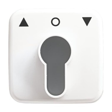 2CKA001710A1415 Плата центральная (накладка) с поворотной ручкой, с маркировкой для механизма выключателя жалюзи с зам. 2712/2713 U и 2722/2723 U, серия Reflex SI, цвет альпийский белый