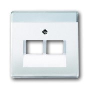 2CKA001710A1551 Плата центральная (накладка) для 2-постовой телекоммуникационной розетки 0214, 0215, 0218/12, 0220/12, 0221/12 с полем для надписи, серия: Future/Axcent/Carat/Династия, цвет: альпийский белый
