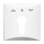 2CKA001710A1829 Плата центральная (накладка) с поворотной ручкой, с маркировкой для механизма выключателя жалюзи с зам. 2712/2713 U и 2722/2723 U, IP44, серия Allwetter 44, цвет альпийский белый