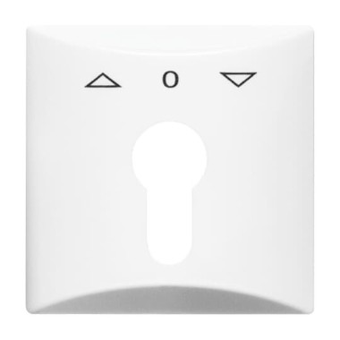 2CKA001710A1829 Плата центральная (накладка) с поворотной ручкой, с маркировкой для механизма выключателя жалюзи с зам. 2712/2713 U и 2722/2723 U, IP44, серия Allwetter 44, цвет альпийский белый