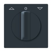 2CKA001710A1886 Плата центральная (накладка) с поворотной ручкой, с маркировкой для механизма выключателя жалюзи 2712/2713 U и 2722/2723 U, IP44, серия Allwetter 44, цвет антрацит