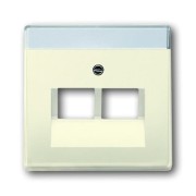 2CKA001710A3146 Плата центральная (накладка) для 2-постовой телекоммуникационной розетки 0214, 0215, 0218/12, 0220/12, 0221/12  с полем для надписи, серия Future/Axcent/Carat/Династия, цвет слоновая кость