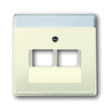 2CKA001710A3146 Плата центральная (накладка) для 2-постовой телекоммуникационной розетки 0214, 0215, 0218/12, 0220/12, 0221/12  с полем для надписи, серия Future/Axcent/Carat/Династия, цвет слоновая кость