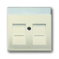 2CKA001710A4085 Плата центральная (накладка) для коммуникационных розеток с суппортами 1810, 1812, 1814, 1816 и 1818 с полем для надписи, серия Династия, Латунь античная