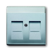 2CKA001710A3676 Плата центральная (накладка) для коммуникационных розеток с суппортами 1810, 1812, 1814, 1816 и 1818 с полем для надписи, серия Future/Axcent/Carat/Династия, цвет серебристо-алюминиевый