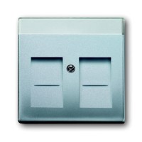 2CKA001710A3676 Плата центральная (накладка) для коммуникационных розеток с суппортами 1810, 1812, 1814, 1816 и 1818 с полем для надписи, серия Future/Axcent/Carat/Династия, цвет серебристо-алюминиевый