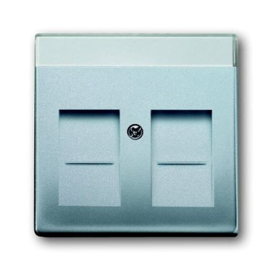 2CKA001710A3676 Плата центральная (накладка) для коммуникационных розеток с суппортами 1810, 1812, 1814, 1816 и 1818 с полем для надписи, серия Future/Axcent/Carat/Династия, цвет серебристо-алюминиевый