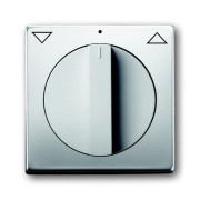 2CKA001710A3748 Плата центральная с поворотной ручкой, с маркировкой, для механизма выключателя жалюзи 2712/2713 U и 2722/2723 U, серия pure/сталь