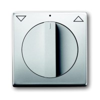 2CKA001710A3748 Плата центральная с поворотной ручкой, с маркировкой, для механизма выключателя жалюзи 2712/2713 U и 2722/2723 U, серия pure/сталь