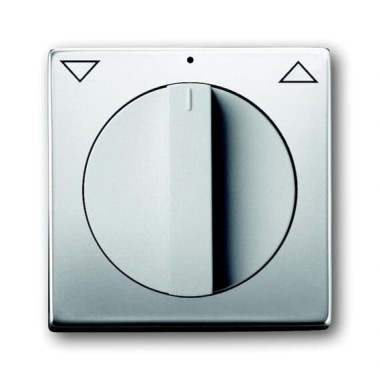 2CKA001710A3748 Плата центральная с поворотной ручкой, с маркировкой, для механизма выключателя жалюзи 2712/2713 U и 2722/2723 U, серия pure/сталь