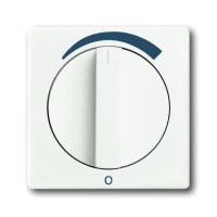 2CKA001710A3808 Плата центральная (накладка) с поворотной ручкой для регуляторов громкости WHD, тип LR mono BJ UP, с маркировкой, серия Future/Axcent/Carat/Династия, цвет альпийский белый