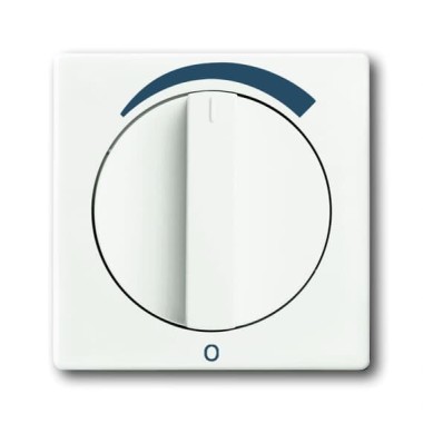 2CKA001710A3808 Плата центральная (накладка) с поворотной ручкой для регуляторов громкости WHD, тип LR mono BJ UP, с маркировкой, серия Future/Axcent/Carat/Династия, цвет альпийский белый