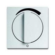 2CKA001710A3811 Плата центральная (накладка) с поворотной ручкой для регуляторов громкости WHD, тип LR mono BJ UP, с маркировкой, серия Future/Axcent/Carat/Династия, цвет серебристо-алюминиевый