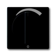 2CKA001710A3892 Плата центральная (накладка) с поворотной ручкой для регуляторов громкости WHD, тип LR mono BJ UP, с маркировкой, серия Future/Axcent/Carat/Династия, цвет чёрный бархат