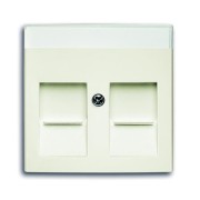 2CKA001710A3943 Плата центральная (накладка) для коммуникационных розеток с суппортами 1810, 1812, 1814, 1816, 1818, 1819 и 1820, серия Basic 55, цвет chalet-white