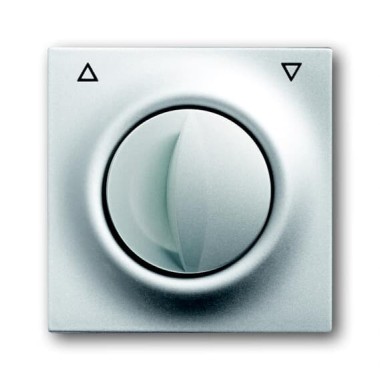 2CKA001753A0033 Плата центральная (накладка) с поворотной ручкой, с маркировкой, для механизма выключателя жалюзи 2712/2713 U и 2722/2723 U, серия impuls, цвет серебристый металлик