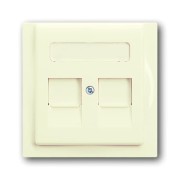2CKA001753A0081 Плата центральная (накладка) для коммуникационных розеток с суппортами 1810, 1812, 1814, 1816 и 1818, с полем для надписи, серия impuls, цвет слоновая кость