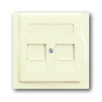 2CKA001753A0081 Плата центральная (накладка) для коммуникационных розеток с суппортами 1810, 1812, 1814, 1816 и 1818, с полем для надписи, серия impuls, цвет слоновая кость
