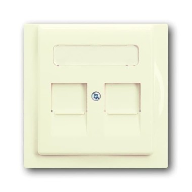 2CKA001753A0081 Плата центральная (накладка) для коммуникационных розеток с суппортами 1810, 1812, 1814, 1816 и 1818, с полем для надписи, серия impuls, цвет слоновая кость