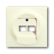 2CKA001753A0083 Плата центральная (накладка) для 2-постовой телекоммуникационной розетки 0214, 0215, 0218/12, 0220/12, 0221/12  с полем для надписи, серия impuls, цвет слоновая кость