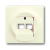 2CKA001753A0083 Плата центральная (накладка) для 2-постовой телекоммуникационной розетки 0214, 0215, 0218/12, 0220/12, 0221/12  с полем для надписи, серия impuls, цвет слоновая кость