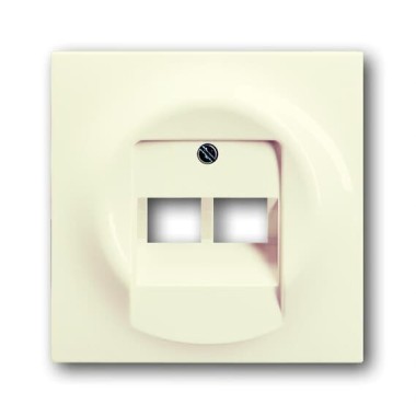 2CKA001753A0083 Плата центральная (накладка) для 2-постовой телекоммуникационной розетки 0214, 0215, 0218/12, 0220/12, 0221/12  с полем для надписи, серия impuls, цвет слоновая кость