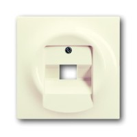 2CKA001753A0085 Плата центральная (накладка) для 1-постовой телекоммуникационной розетки 0213, 0218/11, 0220, 0221 с полем для надписи, серия impuls, цвет слонова кость