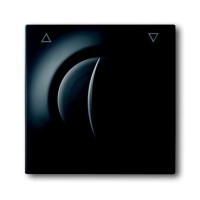 2CKA001753A0136 Плата центральная с поворотной ручкой, с маркировкой, для механизма выключателя жалюзи 2712/2713 U и 2722/2723 U, серия impuls, цвет чёрный бархат