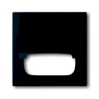 2CKA001753A0142 Плата центральная (промежуточное кольцо) с откидной крышкой для 50x50 мм телекоммуникационных вставок/механизмов AMP, Brand-Rex, Rutenbeck, BTR, Telegartner, серия impuls, цвет чёрный бархат