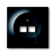 2CKA001753A0161 Плата центральная (накладка) для 2-постовой телекоммуникационной розетки 0214, 0215, 0218/12, 0220/12, 0221/12  с полем для надписи, серия impuls, цвет чёрный бархат