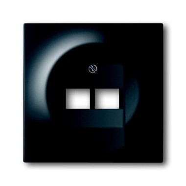 2CKA001753A0161 Плата центральная (накладка) для 2-постовой телекоммуникационной розетки 0214, 0215, 0218/12, 0220/12, 0221/12  с полем для надписи, серия impuls, цвет чёрный бархат