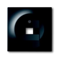 2CKA001753A0162 Плата центральная (накладка) для 1-постовой телекоммуникационной розетки 0213, 0218/11, 0220, 0221 с полем для надписи, серия impuls, цвет чёрный бархат