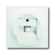 2CKA001753A0194 Плата центральная (накладка) для 1-постовой телекоммуникационной розетки 0213, 0218/11, 0220, 0221 с полем для надписи, серия impuls, цвет белый бархат