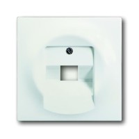 2CKA001753A0194 Плата центральная (накладка) для 1-постовой телекоммуникационной розетки 0213, 0218/11, 0220, 0221 с полем для надписи, серия impuls, цвет белый бархат