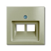 2CKA001753A0203 Плата центральная (накладка) для 2-постовой телекоммуникационной розетки 0214, 0215, 0218/12, 0220/12, 0221/12, с полем для надписи, серия Basic 55 цвет шампань