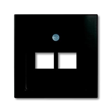 2CKA001753A0206 Плата центральная (накладка) для 2-постовой телекоммуникационной розетки 0214, 0215, 0218/12, 0220/12, 0221/12, с полем для надписи, серия Basic 55 цвет château-black