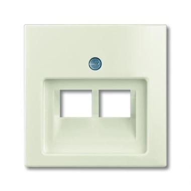 2CKA001753A0209 Плата центральная (накладка) для 2-постовой телекоммуникационной розетки 0214, 0215, 0218/12, 0220/12, 0221/12, с полем для надписи, серия Basic 55 цвет chalet-white