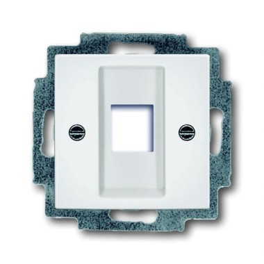 2CKA001753A0213 Плата центральная (накладка) для телекоммуникационных разъемов 0210, 0211 и 0219, без лапок, серия Basic 55, цвет альпийский белый