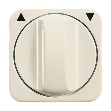 2CKA001753A0599 Плата центральная (накладка) с поворотной ручкой, с маркировкой, для механизма выключателя жалюзи 2712/2713 U и 2722/2723 U, серия Busch-Duro 2000 SI, цвет слоновая кость